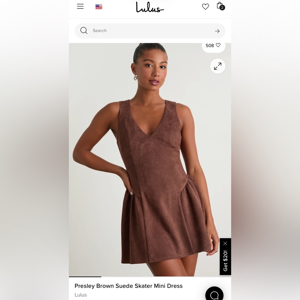 Lulus Presley Brown Suede Mini Dress